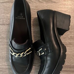 White Mountain Black Flats with Chunky Sole